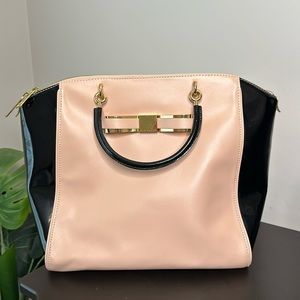 Ted Baker Leather Nude and Black Satchel Purse